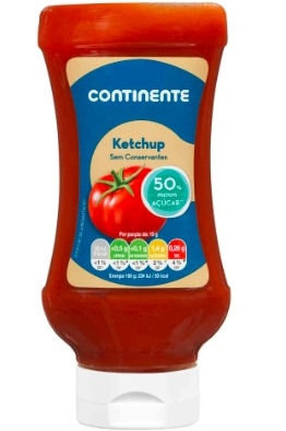 1. Ketchup com redução de açúcar top down Continente (1,09€)