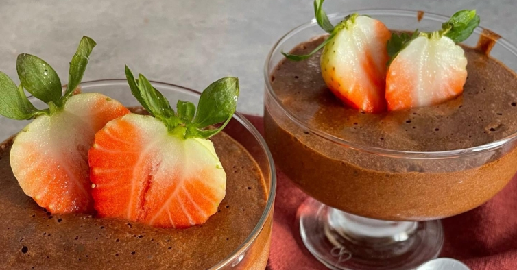 Mousse de chocolate sem açúcar