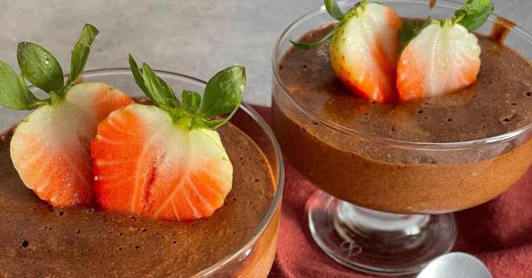 Mousse de chocolate sem açúcar
