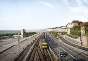 Agora sim. Começou a construção da passagem pedonal superior no Passeio Marítimo de Algés
