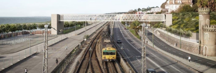 Agora sim. Começou a construção da passagem pedonal superior no Passeio Marítimo de Algés